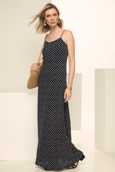 vestido longo malha preto