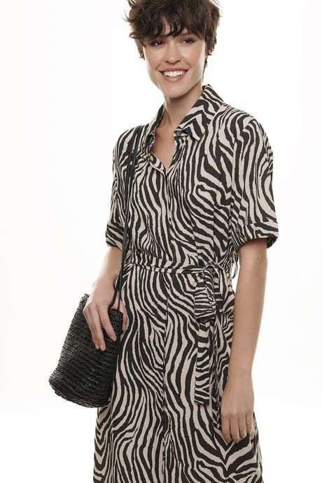vestido chemise animal print