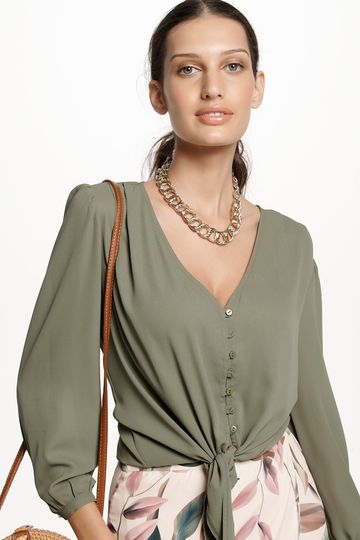 blusa verde oliva feminina